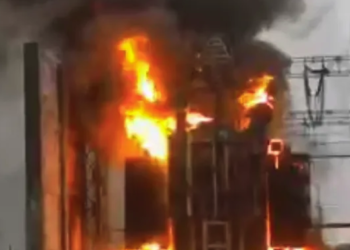 Incendio en termoeléctrica  de Altamira