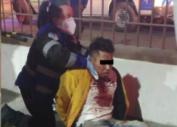 Ladrón herido con espada del Arcángel Miguel en Monterrey