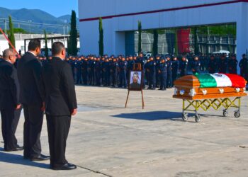 Despiden con honores a policía fallecido en Reynosa