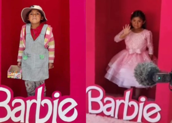 La Barbie boliviana: le cumplen sueño a niña que vendía dulces y pidió su foto en la caja rosa