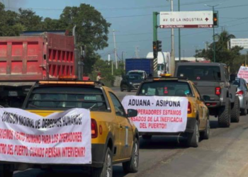 Protesta contra la Aduana en Altamira