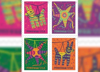 Celebran Mes de la Herencia Hispana con timbres postales de Piñatas