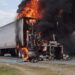 Incendio de tráiler en carretera de Güémez