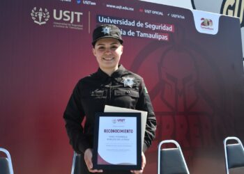 Giselth Robledo, de 19 años, es primer lugar en academia de Guardia Estatal tamaulipeca