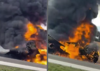Se estrella un jet comercial en plena autopista de Florida