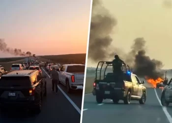 Reportan bloqueos en la autopista de Reynosa a Monterrey