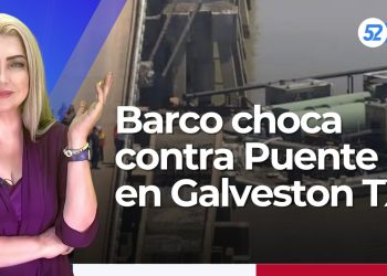 Barco choca contra Puente en Galveston, TX