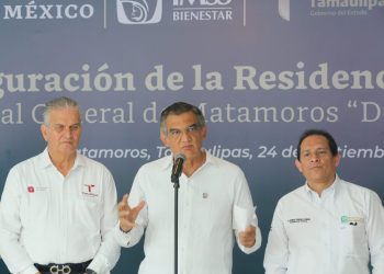 Inaugura Américo albergue y residencia en hospital de Matamoros durante enlace con el presidente AMLO
