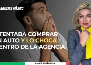 Intentaba comprar un auto y lo choca dentro de la agencia