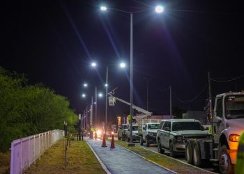 Alumbra Gobierno de Reynosa 15 cuadras en Parque Lineal Jarachina Sur