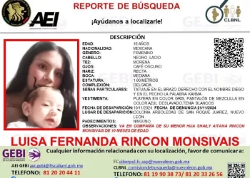 Buscan a adolescente y su bebé desaparecidas en Juárez, Nuevo León
