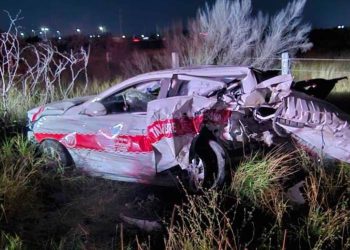 Choque y volcadura en viaducto Reynosa