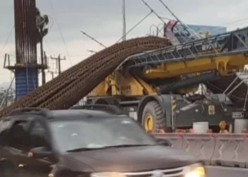 Colapsa columna en obra de la Línea 6 del Metro en Apodaca