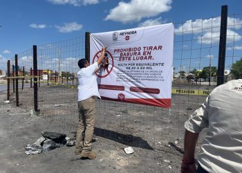 Clausura Gobierno de Reynosa predio en Balcones de Alcalá por ser utilizado como tiradero