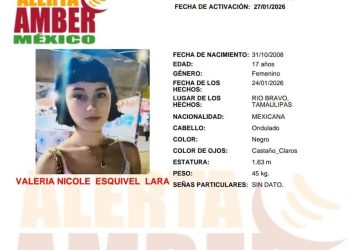 Activan Alerta Amber por desaparición de adolescente en Tamaulipas