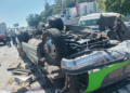 Terrible choque en la carretera